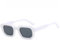 WDZAYXC Vintage Rechteckige Sonnenbrille für Damen Herren Rectangle Sunglasses Retro Brille UV400 Schutz(Weiß grau)