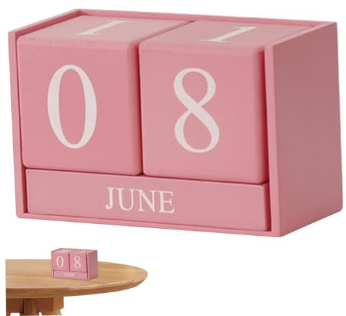 Ewiger Kalender Dauerkalender Holz Date WüRfel FüR Monat Datumsanzeige Kleiner Schreibtischkalender Aus Holz Wiederverwendbare TischkalenderblöCke FüR Bauernhaus BüRo Schule Stil 1