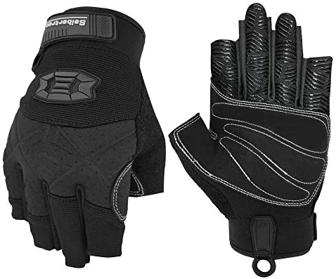 Seibertron Guantes de Cuerda de Escalada de 3/4 de Palma Acolchados, Ligeros, Transpirables, para escaladores, Escalada, Rescate, Aventuras, Vela, Kayak, Deportes al Aire Libre, XS