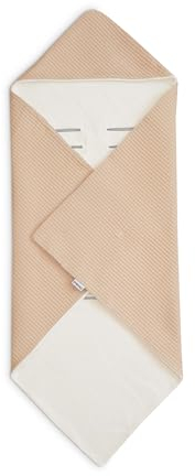 Ehrenkind® Einschlagdecke Babyschale | Für das ganze Jahr |Oeko-TEX Zertifiziert | Beige-Creme | Made in Europe Babydecke für Kindersitz oder Kinderwagen | kuschelige Decke für Babys