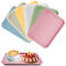 imposyu 6 Piezas Bandejas Plastico Rectangular Reutilizable Bandejas para Servir Comida Pequeña Bandejas de Cocina para Desayuno Fruta Tartas Postres (24,8 × 17,8 CM)