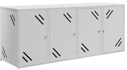 Uniprodo Wheelie Bin Storage - 4 x 240 l - air vents Rubbish bin storage Wheelie bin store Outdoor bin store Bin shed