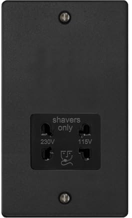 Varilight Dual Voltage Shaver Socket 230V/115V Matt Black