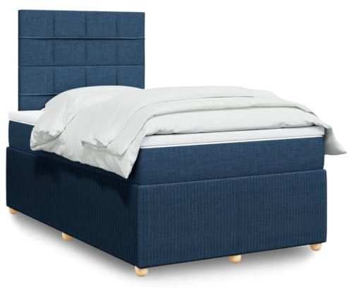 Xichuzi Boxspringbett mit Matratze Blau 120x190 cm Stoff, Bett, Bed Frame, Familienbett, Bettrahmen, Bett Gestell, Bett Rahmengestell, Schlafzimmer Bett - 3292001
