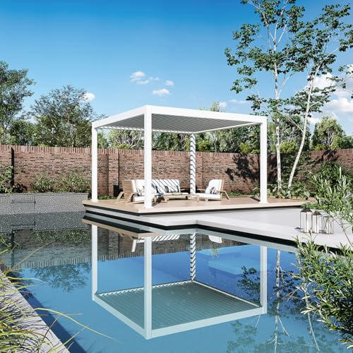 Weide Deluxe Plus Pergola | Alu Lamellenpavillon mit Motor & LED