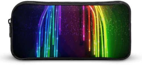 BVKWNTSA Federmäppchen, Regenbogen-Neon-Druck, Federmäppchen, Aufbewahrungstasche für Mädchen, Jungen, Kinder, verwendet als Federmäppchen, Bürozubehör, Kosmetiktasche