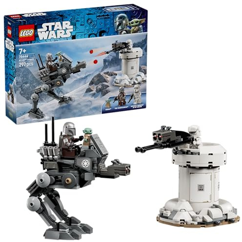 LEGO Star Wars 75444 AT-RT Attack Toy - Model Kit w/Imperial Walker, Tower, The Mandalorian Minifigure & Grogu Figure - Birthday Gift for 7+ Year Old Boys, Girls & Fans