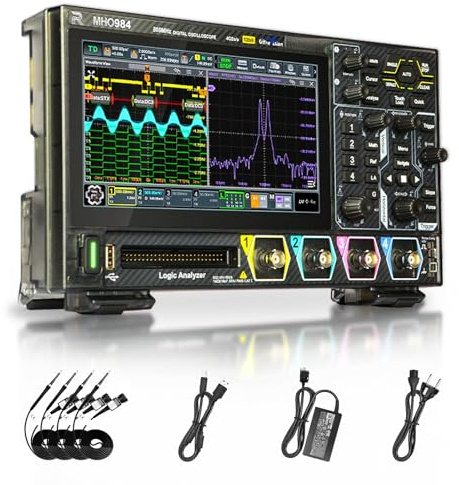RIGOL MHO984 Oszilloskop Digital, 800 MHz, 4+16 Kanal, 12-Bit, 4 GSa/s | 12-Bit Auflösung, 4 GSa/s Abtastrate, 500 Mpts Speichertiefe, professionelles Labor-Oszilloskop, 7 Touchscreen