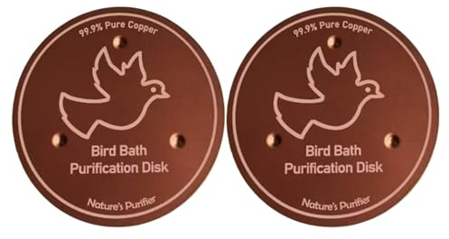 Vogeltränke Kupferscheibe – Kupfer-Reinigungsscheibe | Luftreinigerscheibe mit Dreipunktunterstützung für die Reinigung von Kolibri-Schüssel, Outdoor-Gartenbrunnen für alle Jahreszeiten