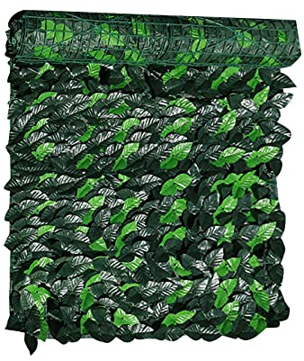Blätterzaun ca. 50 x 50 cm,Colorful Balkonsichtschutz PVC Sichtschutz Balkon Umspannung Blickschutz Efeu Windschutz für Balkon Garten Terrasse (H)