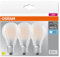 OSRAM LED-Lampe, Sockel: E27, Kalt weiß, 4000 K, 7,50 W, Ersatz für 75-W-Glühbirne, matt, LED BASE CLASSIC A, 3er-Pack