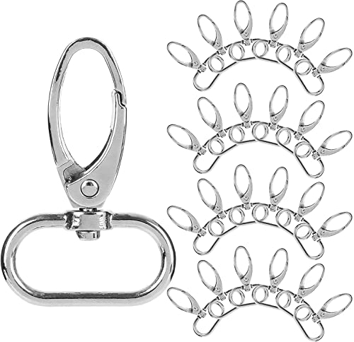 Norhogo 30 Stücke schlüsselanhänger karabiner, schlüsselanhänger, Zink Legierung karabinerhaken mit drehgelenk, Verschluss Schwenk 360°Drehbar Karabinerhaken Für Lanyard Handwerk 3.1 * 4.5cm