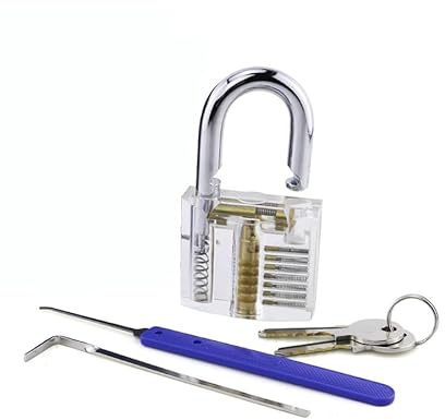 Übungs-Set für Anfänger, transparentes Schloss mit Dietrich-Werkzeug, günstiges Picking-Set (ein Kit)