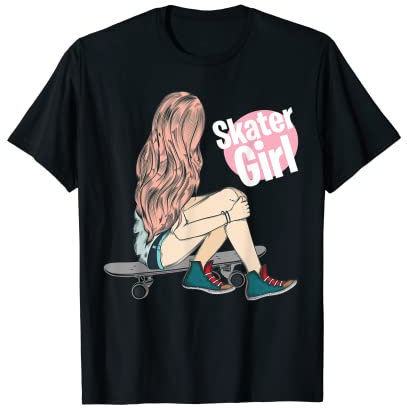 Skater Girl Outfit Skateboard Design Mädchen Damen T-Shirt