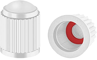 CGEAMDY 30 Stück Ventilkappen Auto, Fahrrad Ventilkappen Mit Dichtung, Universal-Reifenventildeckel, Reifenventildeckel aus Kunststoff, Stabilen Reifendruck für Auto, PKW, SUV, Motorrad (Weiß)