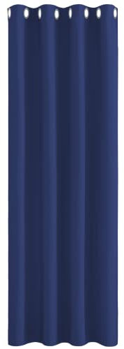 PONY DANCE Blue Thermal Door Curtain Singel Panel - Blackout Room Darkening Window Treatment Privacy Screen for Living Room, Kitchen, 52-inch Width x 90-inch Drop