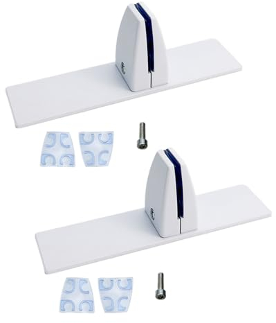 SEIWEI 2 Stück T-förmige Schreibtisch Partition Klammer, Aluminiumlegierung Freistehende Trennwand Basishalterung mit freistehenden Basis für 2-25mm Partition (Weiß)