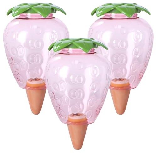 3 Pcs Irrigazione a Goccia per Vasi 500ml, Innaffiare Piante Automatico in Vacanza con Cono di Gocciolamento, Irrigazione Bottiglia Punte Autoirriganti Plastica, Dosatore Acqua per Piante Vaso (B)