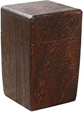 Duiaynke Japanese Style Handmade Wood Tea Storage Box Caddy Wooden Tea Canister Vintage Tea Jar with Lid