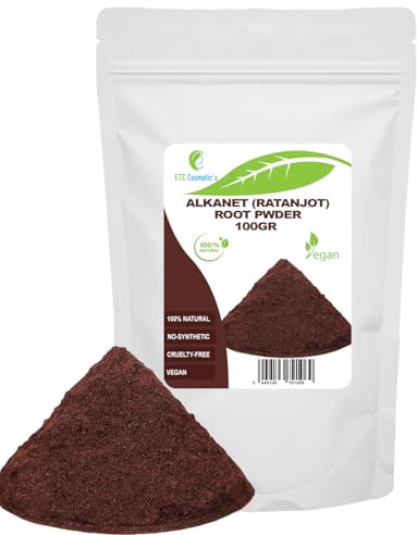 Poudre de racine d'Alkanet | Racine de Ratanjot - 100 gr - Masque capillaire, Grisonnement prématuré des cheveux, pellicules et peut favoriser la pousse des cheveux, teinture au savon naturel.