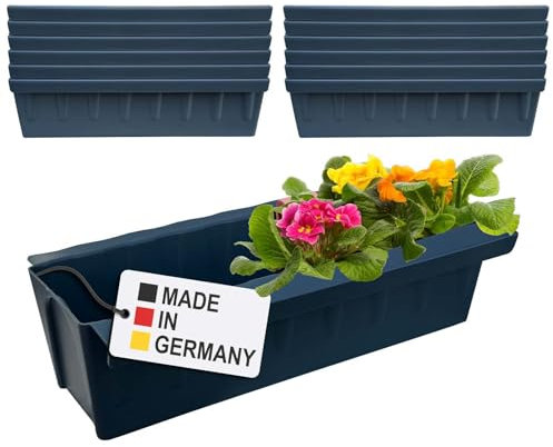 Hossi's Wholesale 12 Euro-Paletten Blumenkästen-Einsätze | mit Hängesystem zum Einhängen | 37,3cm Anthrazit | Pflanzkasten für Europalette Palette | Balkonkasten | Blumentopf | extrem stabil