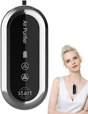 Personal Air Purifier, Portable Tiny Airs Ionizer Necklace, Wearable Ionizers Eliminates Pollen, Particles, Dust Compact Versatile Ideal for Outdoor, Travel (4.92x3.74x0.98 inches)