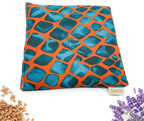 Körnerkissen Mikrowelle (25x25 cm) - Wärmekissen | Mit Lavendelaroma, Für Nacken, Rücken und Menstruationsbeschwerden - Für Wärme oder Kälte - Hohe Wärmespeicherung