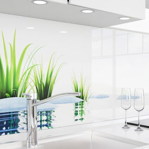 danario Küchenrückwand selbstklebend, Glasoptik 0,8 mm - Spritzschutz Küche | Die smarte Alternative zu Glas. Nur bei uns: Ablösbar & mieterfreundlich. Überbrückt Fliesen
