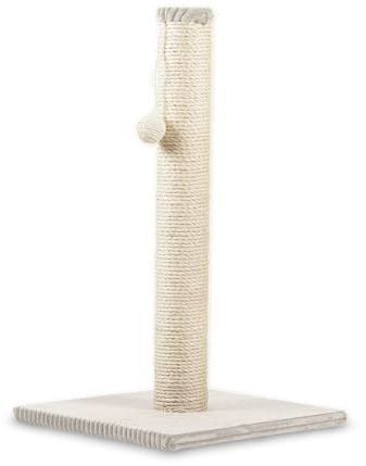 Rohrschneider RS 22384 Katzenbaum mit Sisalstamm, Spielkugel, Cordbezug, 36x36x64 cm, MDF, für Katzen (Beige)