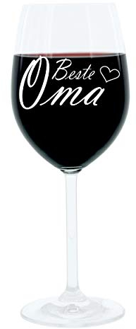 Leonardo Weinglas 400 ml, Beste Oma, Geschenk Stimmungsglas mit lustiger Gravur, Moodglas, 22 cm