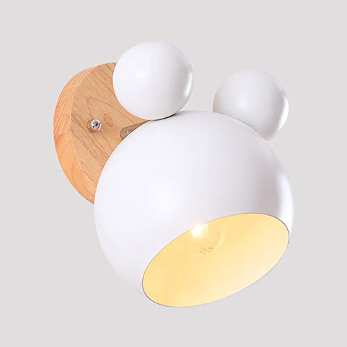 Chao Zan kreative Wandlampe Kinder Nachttischlampe Schlafzimmer Kinderzimmer Wandleuchte Innen Wandleuchten Eisen Holz Wandlampen Verstellbar Küche Wandbeleuchtung E27 Deko Decke Leuchte Flur Lampe