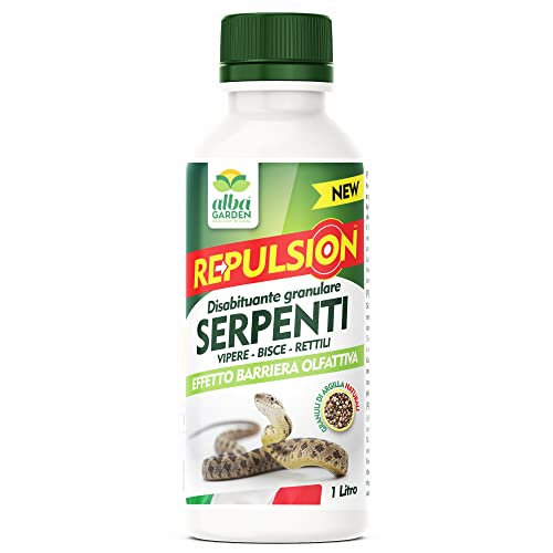 Albagarden - Disabituante Repellente Barriera Per Serpenti e Rettili X 1 Litro - Dissuasore Naturale Per Allontanare Vipere Bisce Talpe - Scaccia Animali Senza Veleno e Ultrasuoni - Granulare