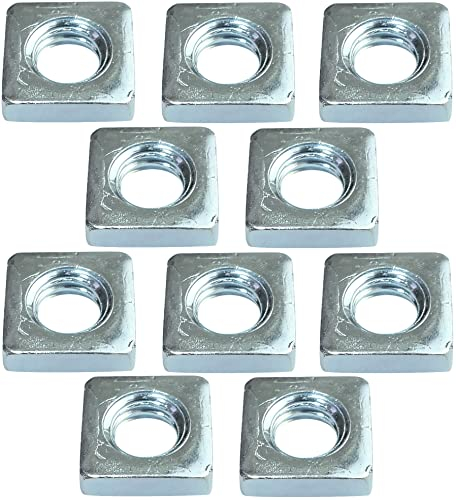 AERZETIX - C49557 - Set di 10 dadi quadrati M4 piatti profilo basso 7.0x2.0mm filettatura metrica femmina - in acciaio al carbonio