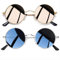 Joopin Retro Sonnenbrille Runde Herren Vintage Schwarz Polarisierte Damen Sonnenbrille Rund Rosa 2 Pack (Silber Schwarz und Gold Rosa)