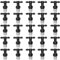 25 Piezas Boquillas de Nebulización Aspersor con Conector en T, VooGenzek Plástico Tee Boquilla de Rociado Niebla, Sistema de Enfriamiento de Riego, Boquilla de Atomización para Césped, Jardín, Gris