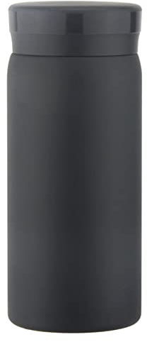 Seufrtyuo Mini botella de acero inoxidable 316 aislante, portátil, botella de agua de viaje, de té, negro