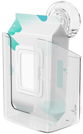 Soporte para toallitas para Montaje en Pared de baño, Dispensador de toallitas húmedas montado en la Pared,Dispensador de toallitas Transparente montado en la Pared con Ventosa | Soporte Estable para
