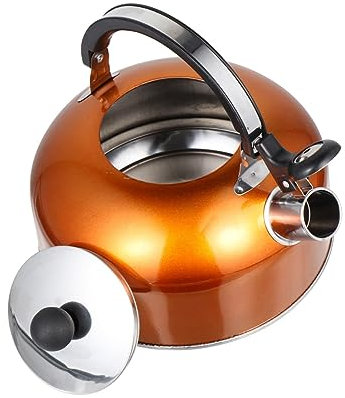 Ciieeo 1 Pc Bouilloire Cruche D'eau Isolée Théière Électrique Tasses à Expresso Inoxydable Tasse à Café Qui Siffle Poêle Infuseur Bouilli Thé Moderne Théière Isolée Pot Plastique Orange
