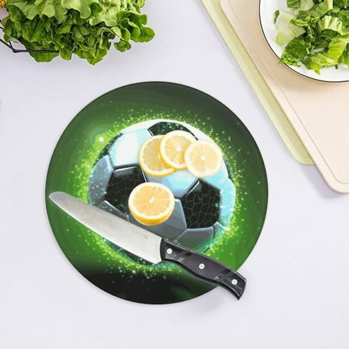 Cool Soccer Ball Tempered Glass Cutting Board for Kitchen Large Heat Resistant Shatter Cutting And Serving Boards Kitchen Chopping Board 8 X 8