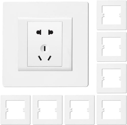 8Pcs Light Switch Surround Cover Plates Socket Wall Guard Light Switch Protectors Finger Plate White Electrical Outlet Wall Protector for Covering Gaps Home Decoration