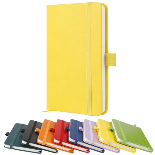 A6-Notizbuch, Taschennotizbücher, 160 linierte Seiten, kleines Leder-Tagebuch, Taschenformat für Damen und Herren, Arbeit, Büro, Schule, fester Einband, A6-Notizblock mit Stifthalter, 9,5 x 14,5 cm