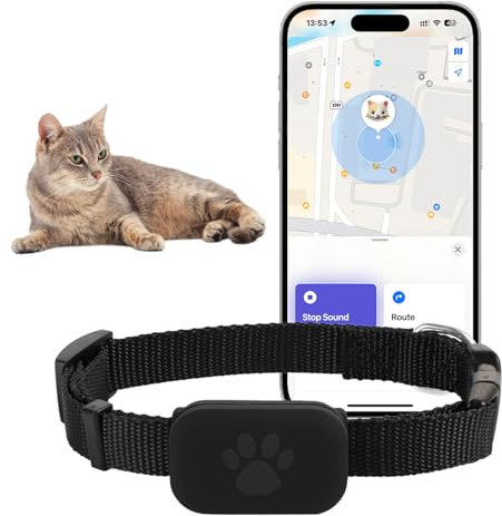 Cat Tracker, Cat Tracker Gps Collar For Small Cats, No Monthly Fee, For Apple Find Function (Ios Only), Cat Gps Tracker Collar (1 Pack)