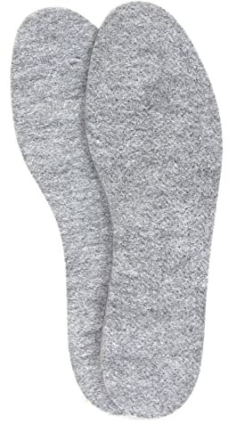Pantoffelmann Einlegesohlen Filz atmungsaktiv & wärmend I Filz Einlegesohlen nehmen Schweiß/Gerüche optimal auf I Weiche & polsternde Wollfilz Filzsohle (39 EU, Grau)