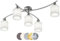 lightling modern Deckenleuchte Marita 5-flammig nickel matt Metall, Stoffschirm weiß, drehbar und schwenkbar, exkl. 5 x E14 max. 25W, 75 x 22 x 44 cm