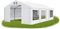 Das Company Partyzelt 4x7m - Wasserdicht - Weiß mit Bodenrahmen & Dachverstärkung - 580g/m² PVC Plane - Modular Gartenzelt Summer Plus - Hochwertig & Robust