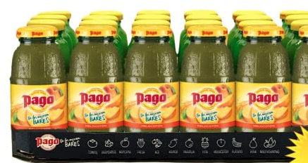 Zumos Pago - Néctar de Melocotón a partir de Zumo de melocotón Pack 24 x 200ml Clásicos
