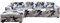 ShowyLive Sofa Überzug Couch Überzug 2er Set für Ecksofa L-Form Sofabezug 3 Sitzer+3 Sitzer, mit 4 Stück Kissenbezug, Blume