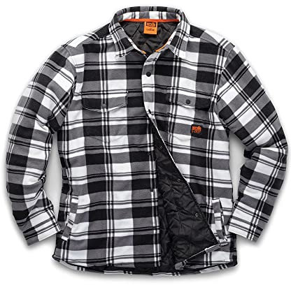 Scruffs Worker Padded Checked Shirt Black/White M (T55354)