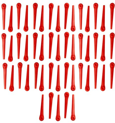 vhbw 50x Ersatz-Messer kompatibel mit Gardena Comfort-Cut Li18/23R 9825, Li18/23R 9825-20 Rasentrimmer - Ersatzklinge Orange, Kunststoff