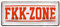 FKK Zone Blechschild - Deko Schild für Bad Wellness Sauna Pool Schwimmbad Campingplatz Garten - 28x12cm